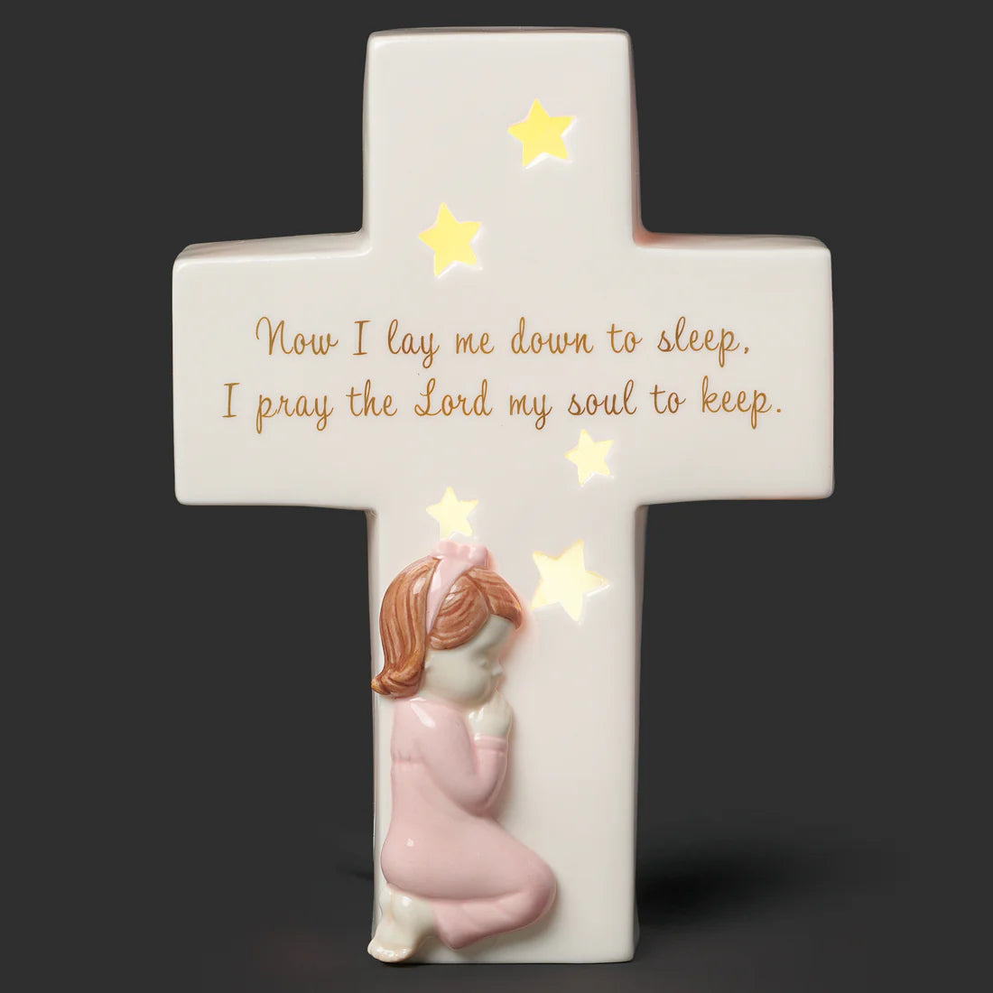 "Now I Lay Me Down to Sleep" Lighted Cross (6.5") - Valencia Collection