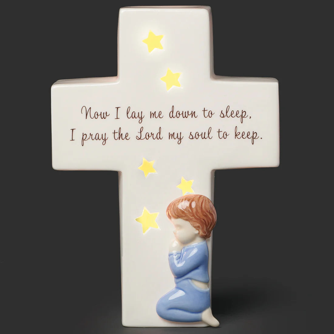 "Now I Lay Me Down to Sleep" Lighted Cross (6.5") - Valencia Collection