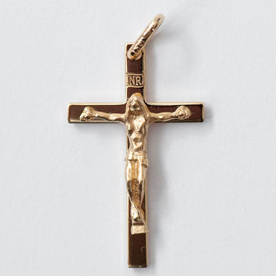 10k Large Plain Flat Crucifix