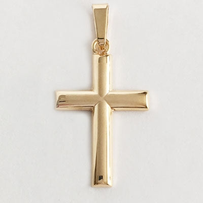 10K Satin Finish Hollow Cross
