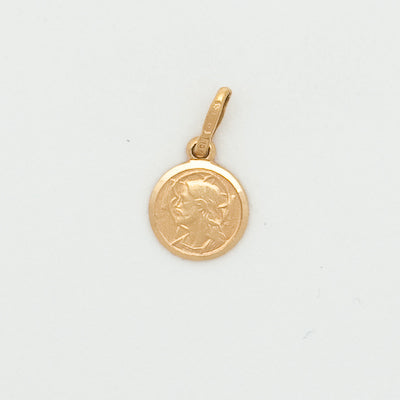 10k Tiny Round Jesus Medal