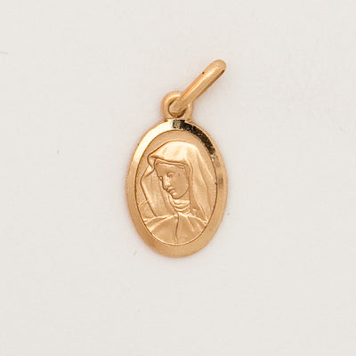 10k Small Oval Virgin Mary Medal