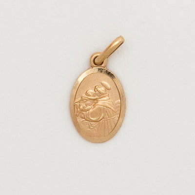 10k Small Oval Saint Anthony Medal
