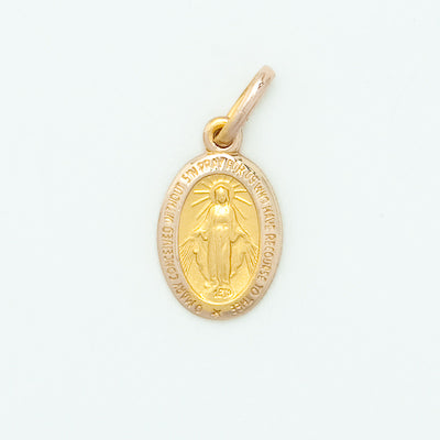 10k Small Oval Miraculous Medal (English)