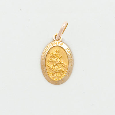 10k Oval Saint Christopher Medal