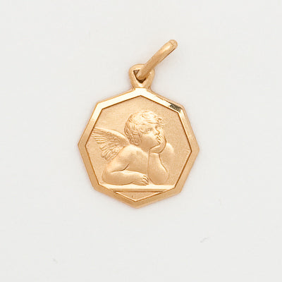10k Small Octagonal Guardian Angel Medal