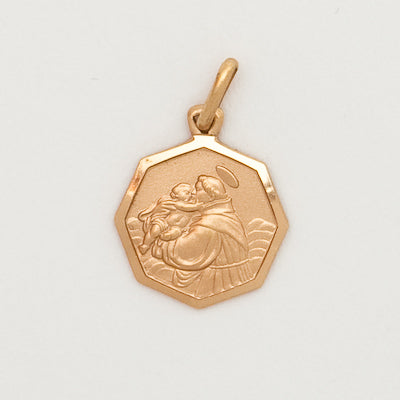 10k Small Octagonal Saint Anthony Medal