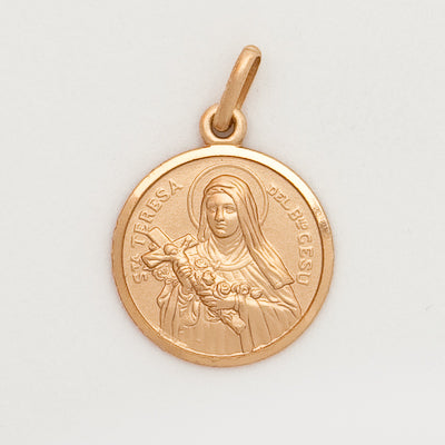 10k Medium Round Saint Therese Medal