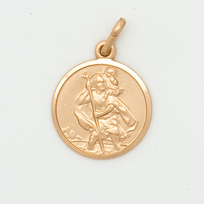 10k Medium Round Saint Christopher Medal