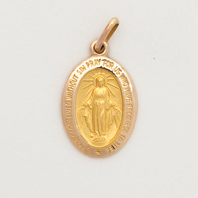 10k Medium Oval Miraculous Medal (English)