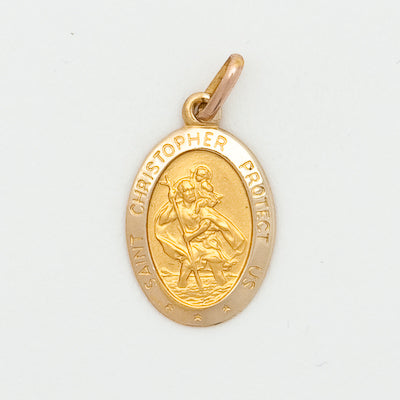 10k Oval Saint Christopher Medal