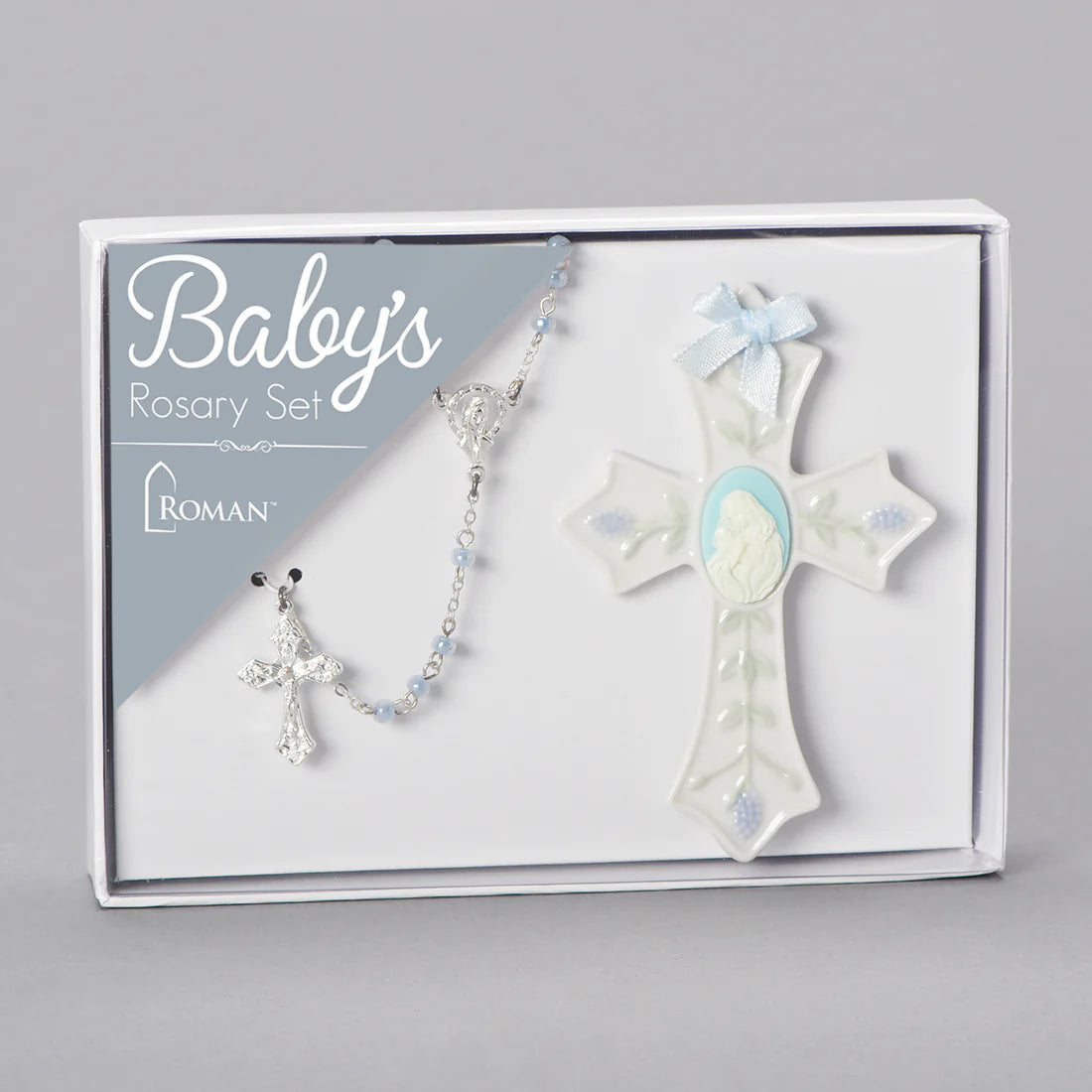 Baby’s Rosary Gift Set with Porcelain Cross (4")