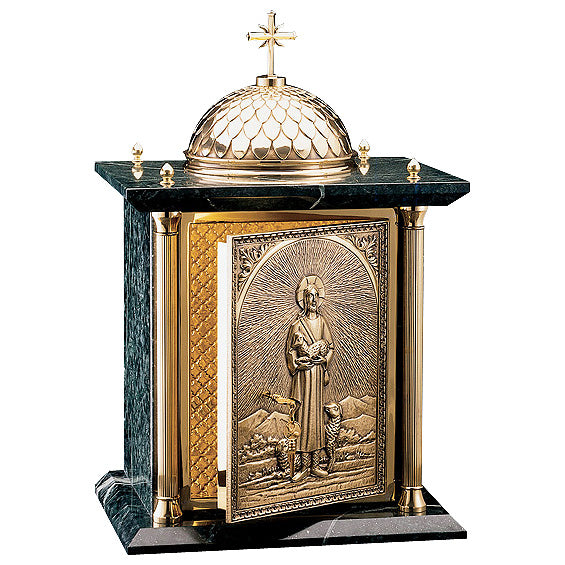 Green Marble Good Shepherd Motif Tabernacle