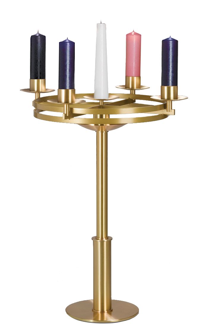 Church Advent Floor Wreath | 36-1/2" | Brass
