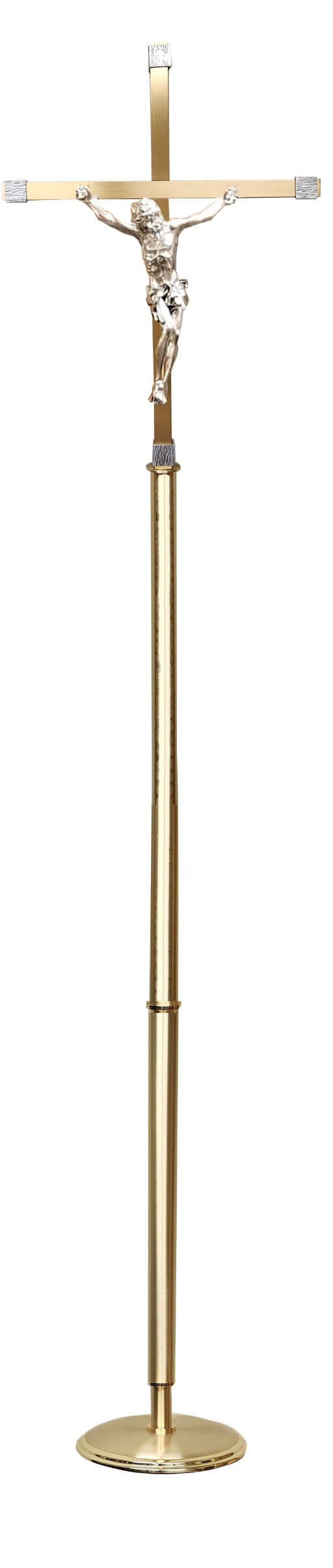 Processional Crucifix with Base, Silver Corpus & Nodes