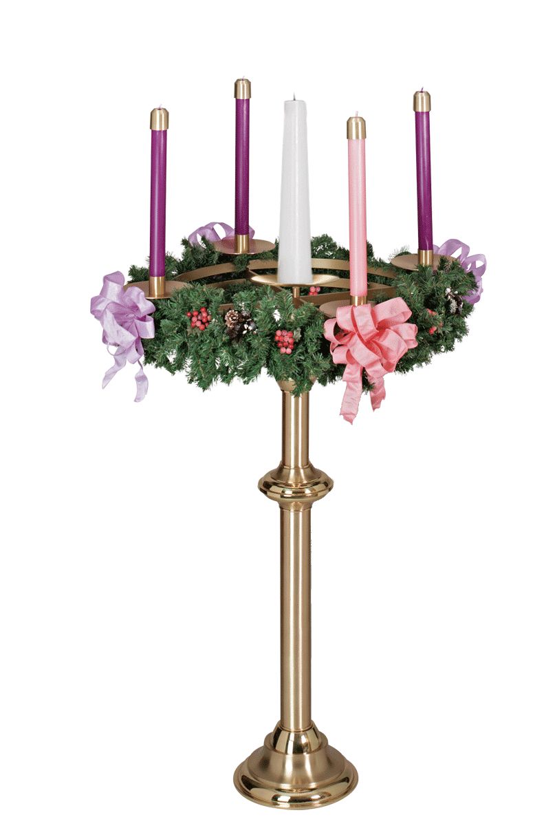 Church Advent Floor Wreath | Brass