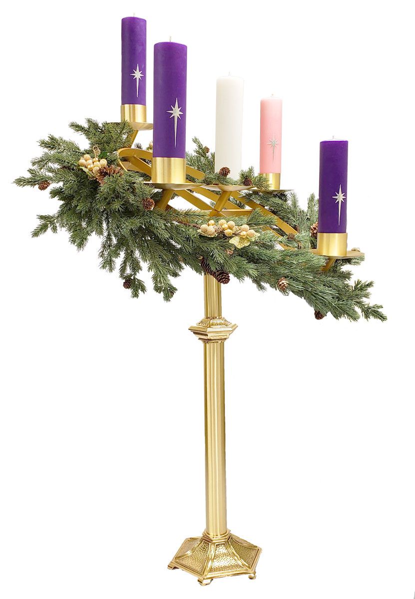 Church Advent Floor Wreath Tilted | 26"