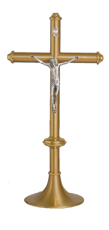 Altar Crucifix and Candlesticks, Satin Bronze