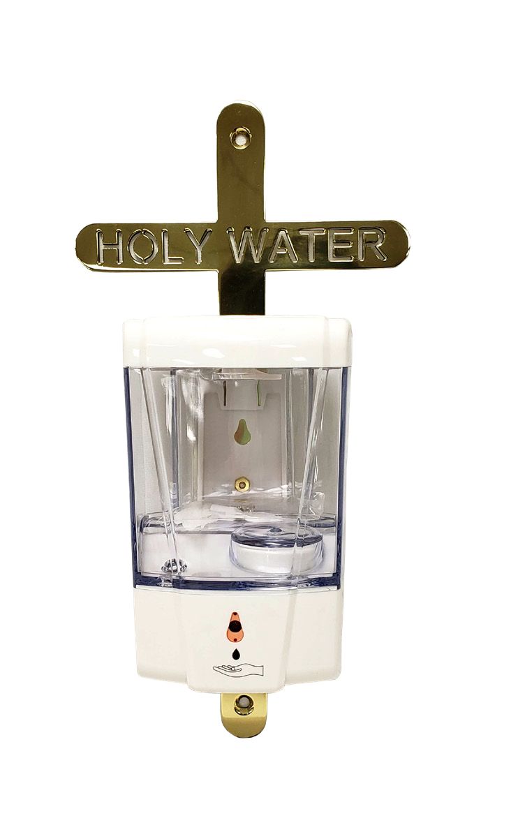 Touchless Holy Water Dispenser | Brass Cross