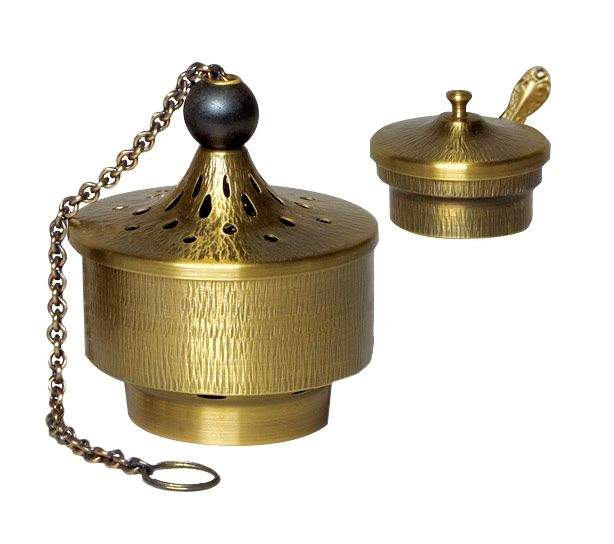 Censer and Boat with Spoon (Brass with Dual-Vent Design)