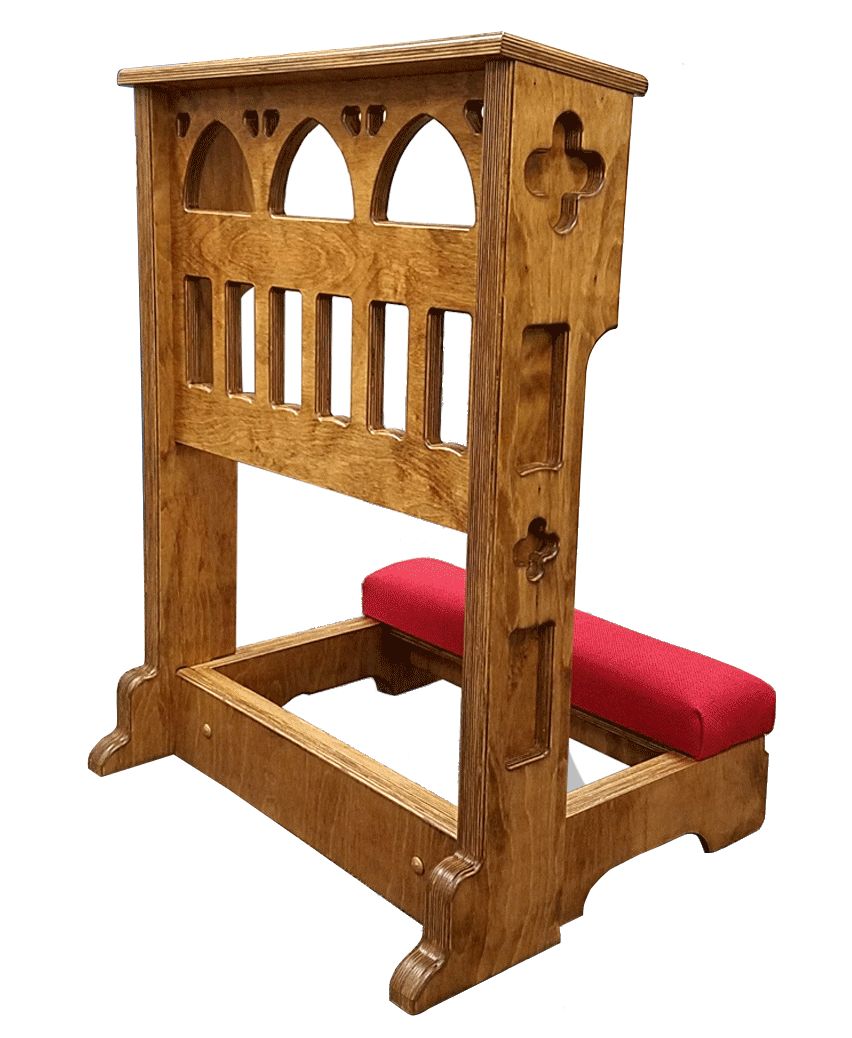 Prie Dieu | Single Kneeler | Wood & Fabric