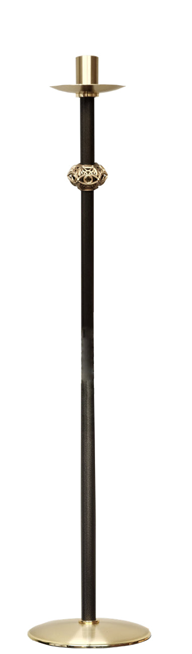 Paschal Candlestick, Wood & Brass, 44"