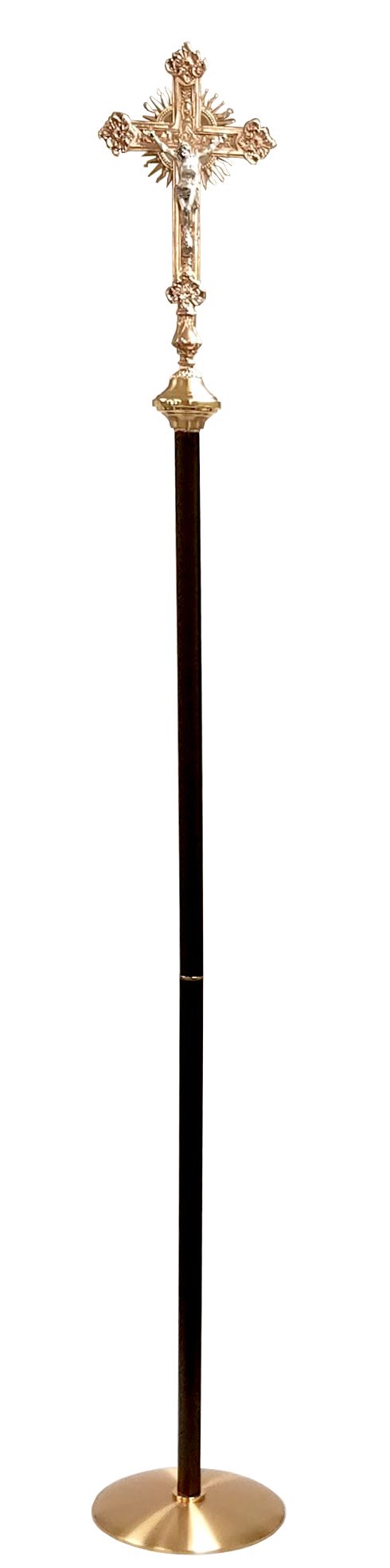 Processional Crucifix with Base | Budded Cross | Brass