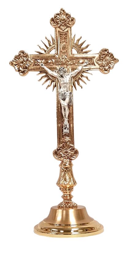 Altar Crucifix | Brass | Budded Ends