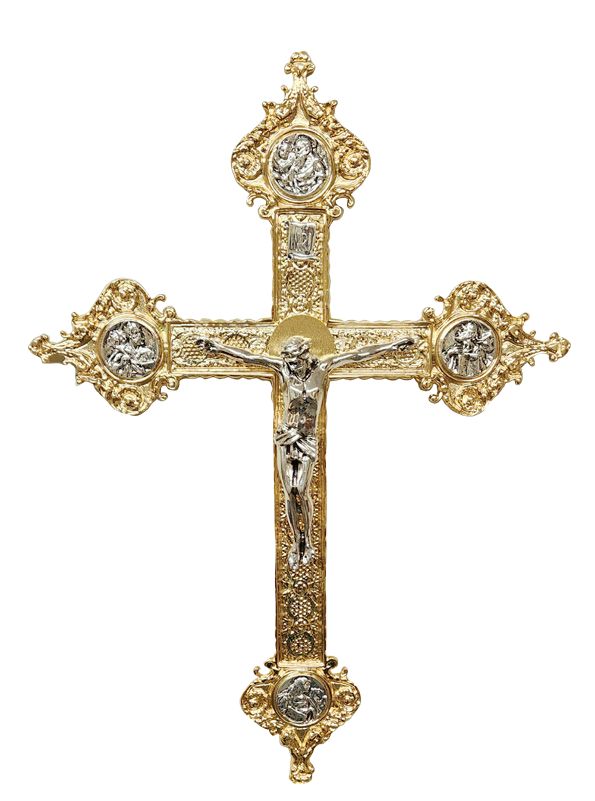 Ornate Processional Crucifix | Brass