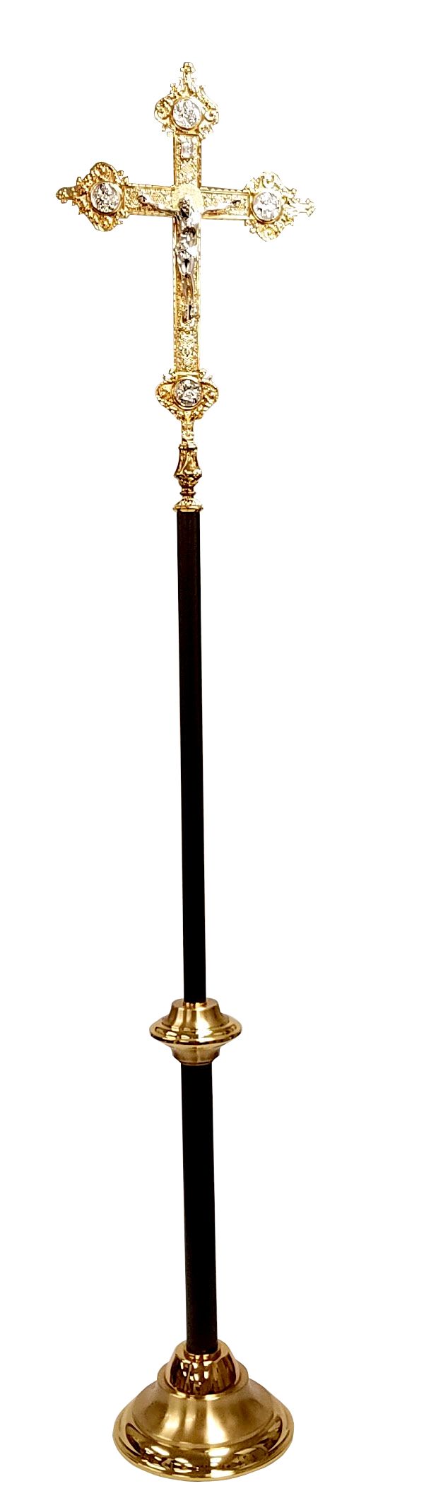 Ornate Processional Crucifix | Brass