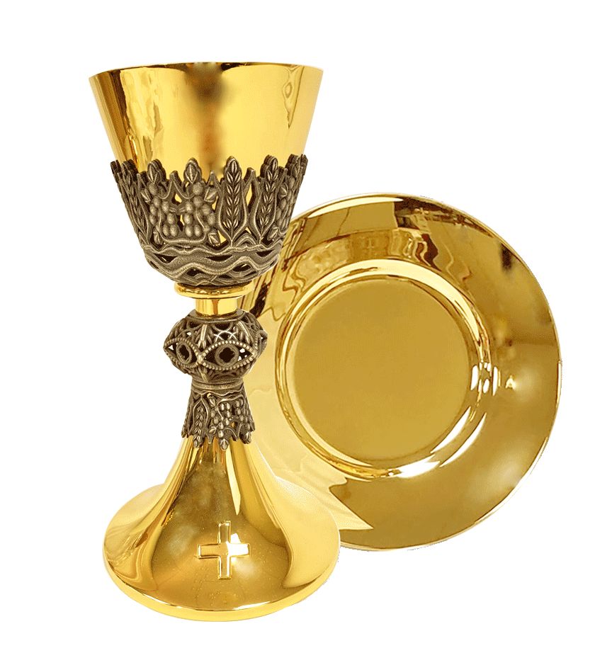 Chalice & Paten | Grapes & Wheat Design | Two Finishes