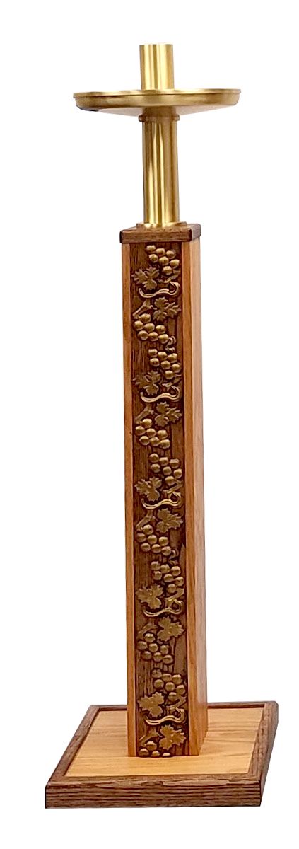 Paschal Candlestick | 2 Sizes | Grape & Leaf Accent