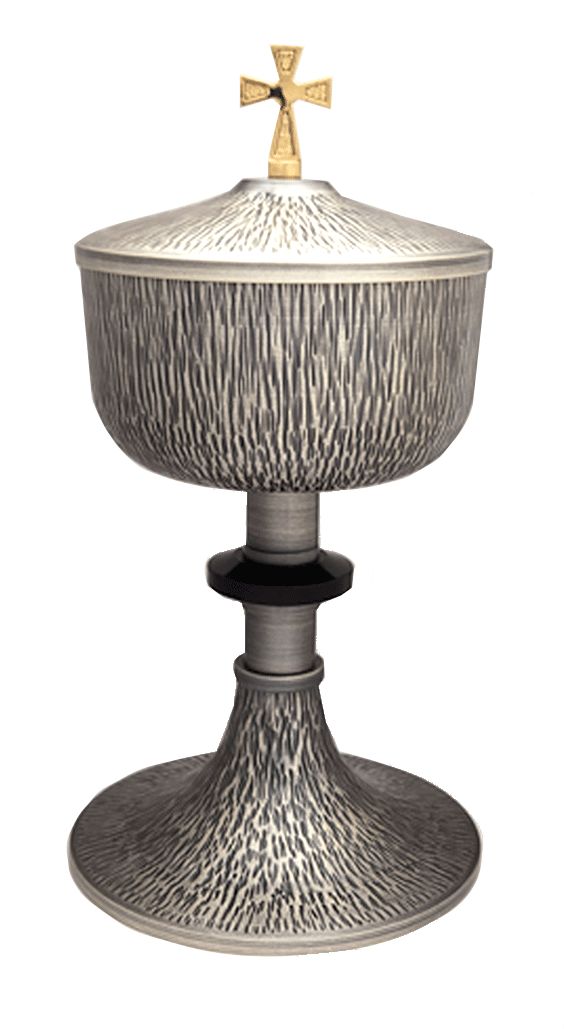 Ciborium With Lid | Straight Hammered | Oxidized Finish