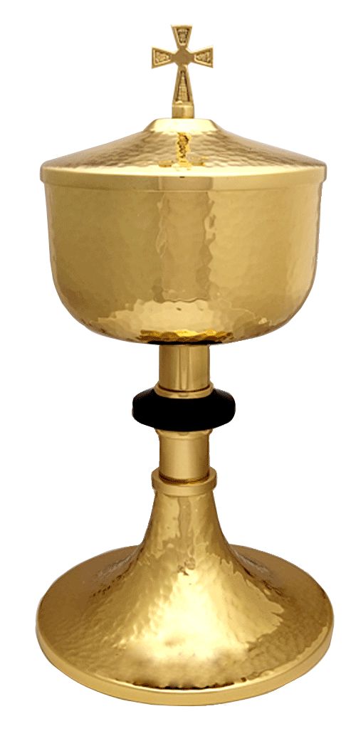 Ciborium Only | Round Hammered Polished Gold Finish