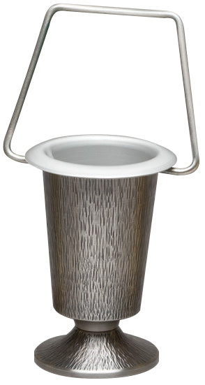 Holy Water Bucket, Hammered Oxidized Silver Finish