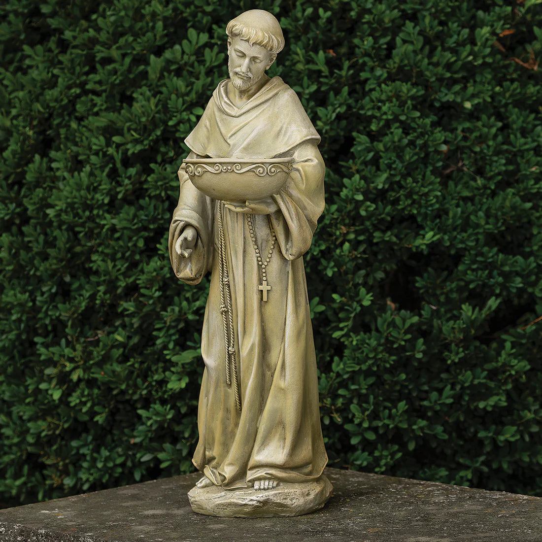 Joseph’s Studio Solar St. Francis Birdbath Garden Statue (20")