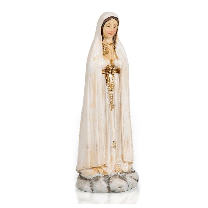 4" Cold Cast Resin Hand Painted Statue of Our Lady of Fatima in a Deluxe Window Box