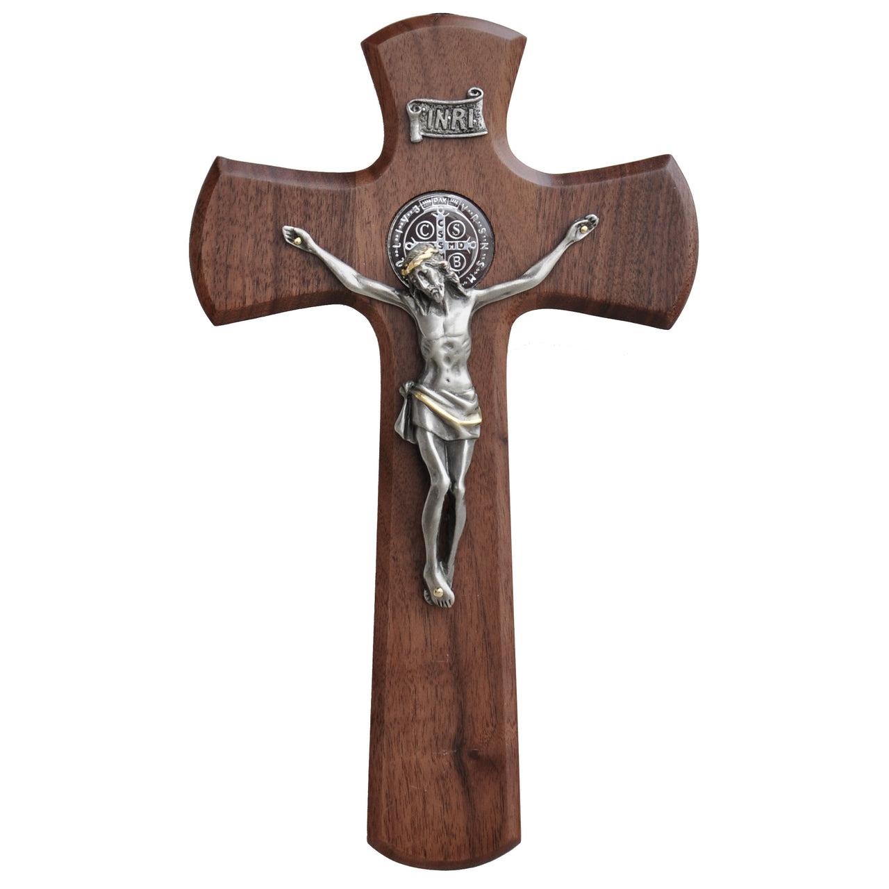 Walnut St. Benedict Wall Crucifix