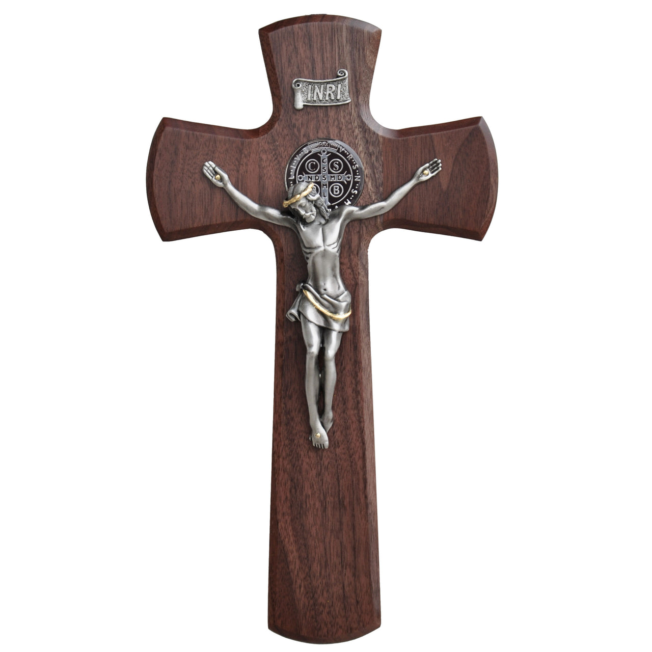 Walnut St. Benedict Wall Crucifix