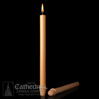 51% Beeswax Unbleached Altar Candles (1-1/2" dia.) - 12/box