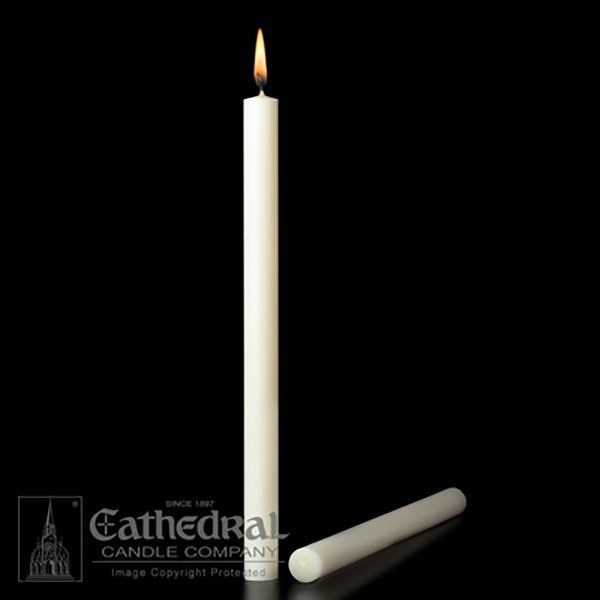 Stearine White Molded Candles, Long 8 (23/32" x 8-1/2") - 48/box