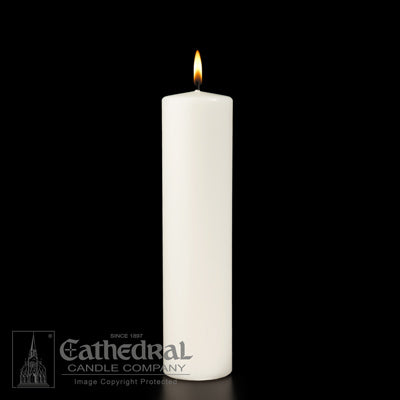 White Ceremonial Pillar Stearine (3" x 12")