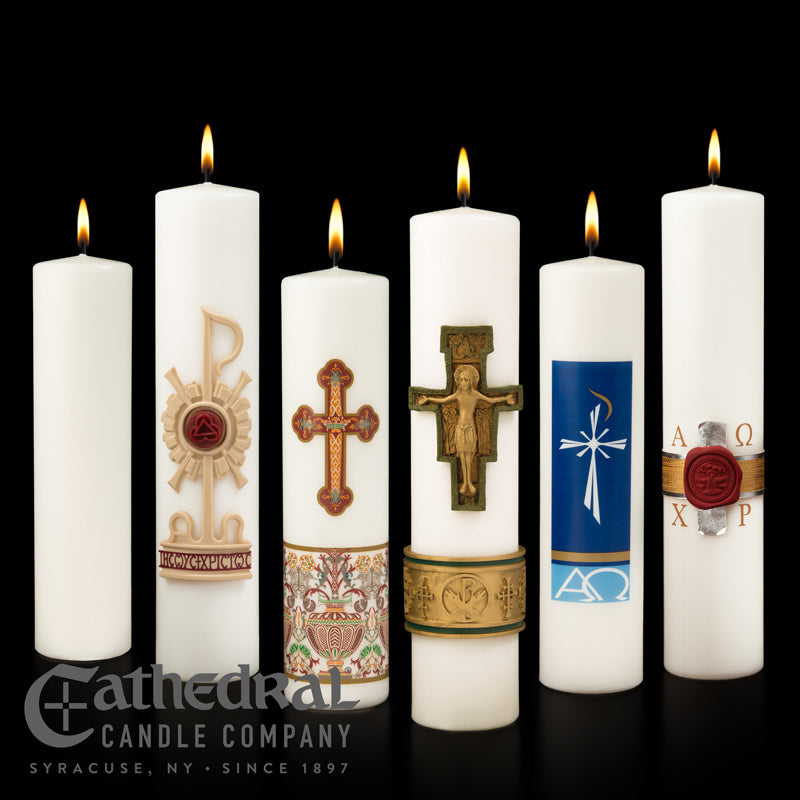 White Ceremonial Pillar Stearine (3" x 12")