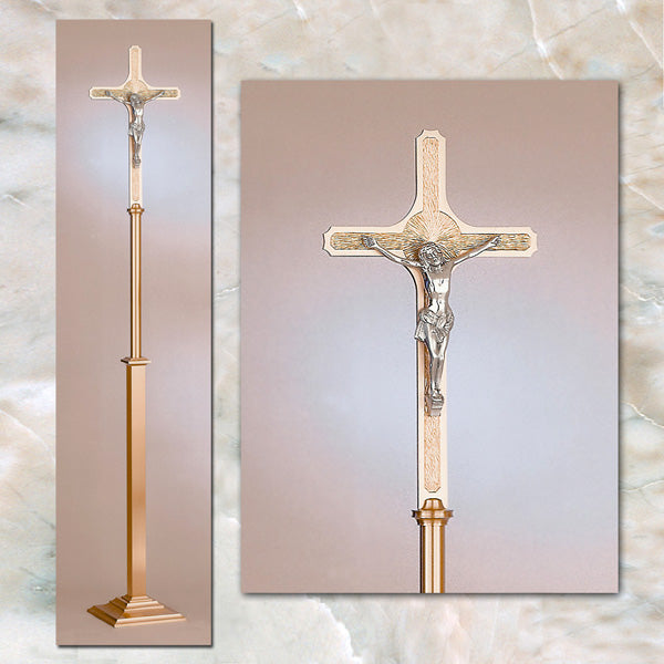Bronze Floor Processional Crucifix: 5959 Style - 89" Ht