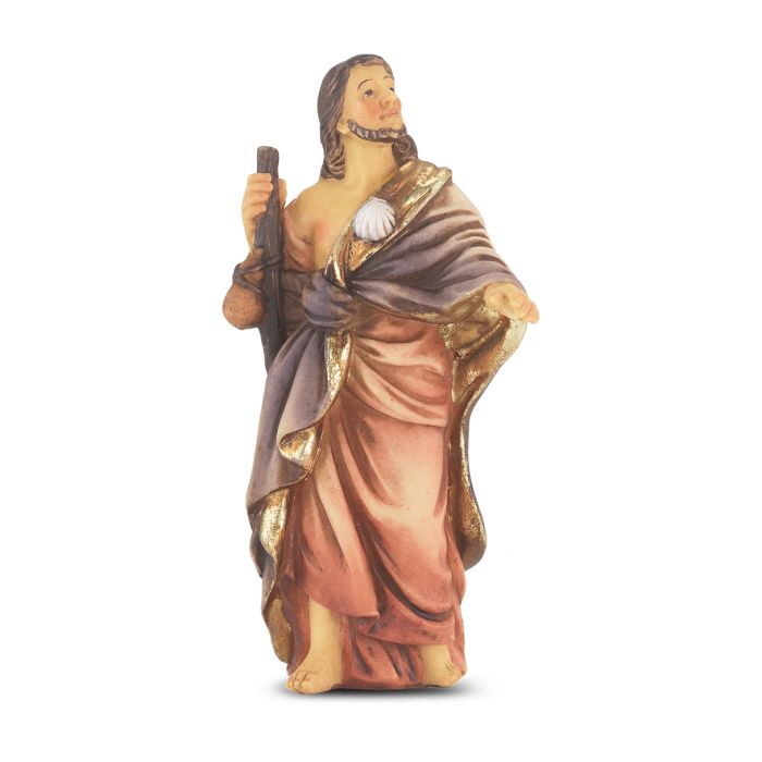 4" Cold Cast Resin Hand Painted Statue of Saint James the Greater in a Deluxe Window Box