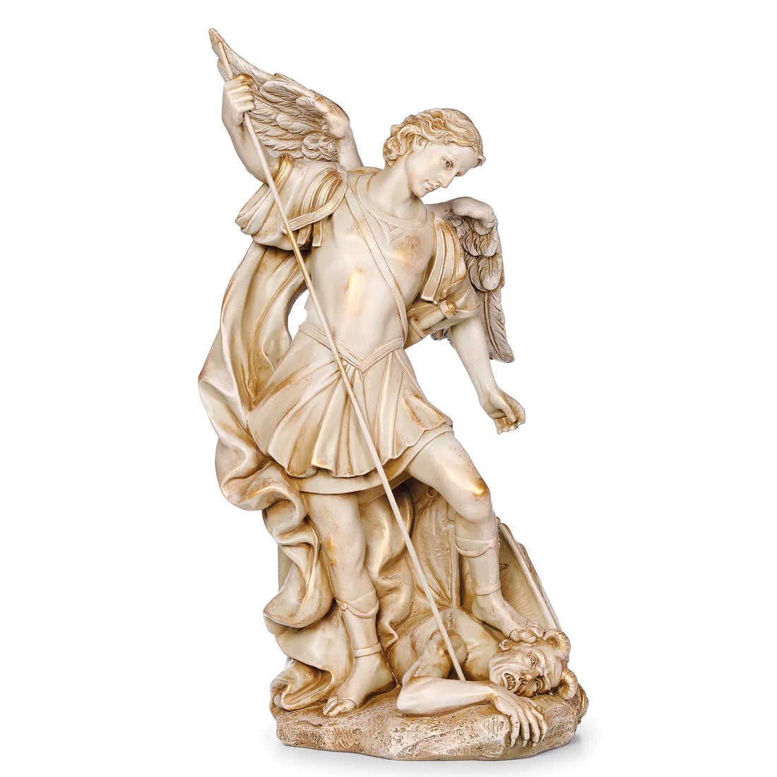 Joseph's Studio St. Michael Figure with Antique Gold Finish (15") - Renaissance Collection
