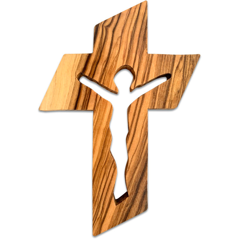 Slabbinck Olive Wood Carved Crucifix (5-1/8")