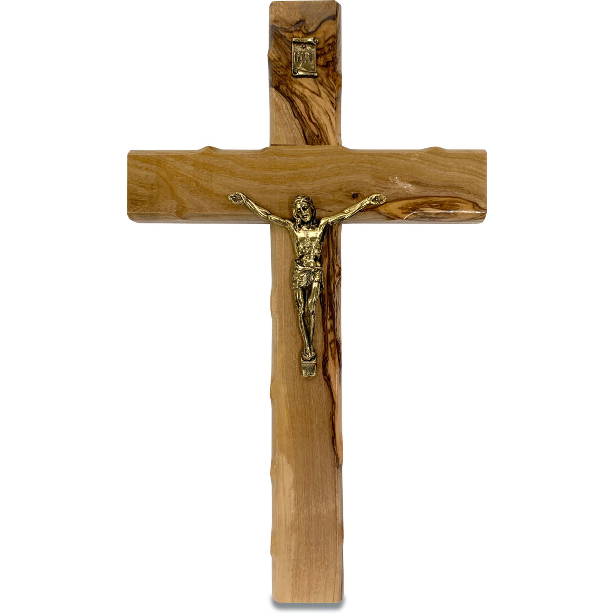 Slabbinck Olive Wood and Brass Crucifix (9-41/64")