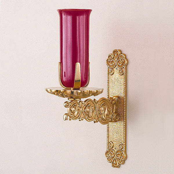 Rich Gilt High Polish Finish Wall Bracket Sanctuary Lamp: 6193 Style
