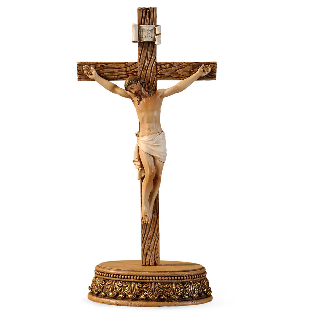 Joseph's Studio Crucifix with Ornate Stand (8.5")